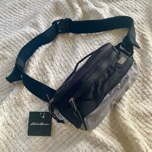 Eddie Bauer Black and Gray Belt Bag